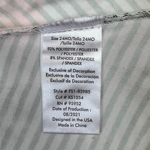 Freestyle Revolution Dress Girls 24M Green Stripe Unicorn Rainbow Long Sleeve - Picture 7 of 7